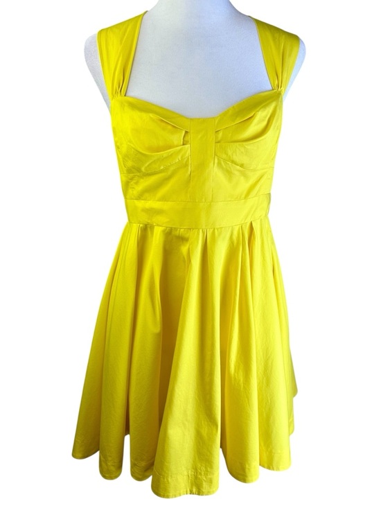 French Connection Yellow Fit-and-Flare Mini Dress Size 4 - Picture 3 of 11
